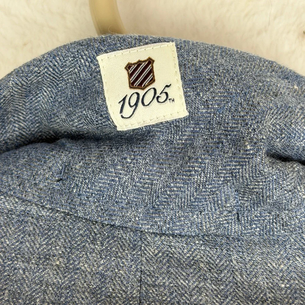 Jos A Bank 1905 Sport Coat Mens 44S Blue 100% Linen Tailored Fit Blazer